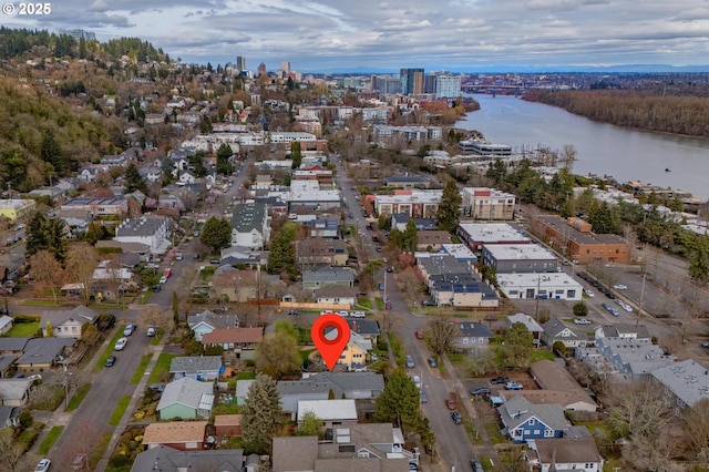 6125 S Hood Ave, Portland, OR 97239 - birds eye view of property with a water view