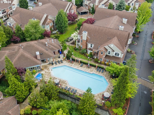 aerial view featuring a residential view