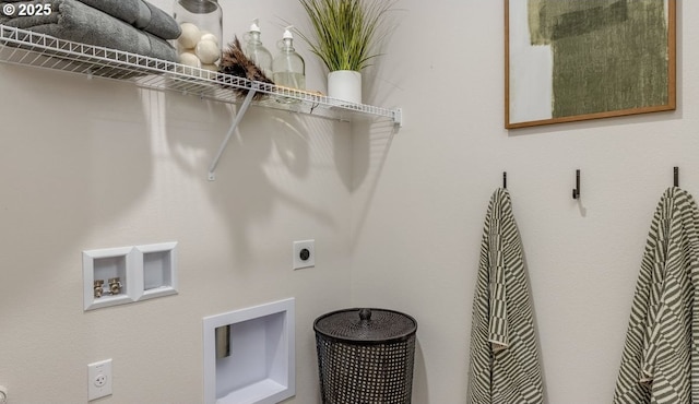 laundry room with washer hookup and hookup for an electric dryer