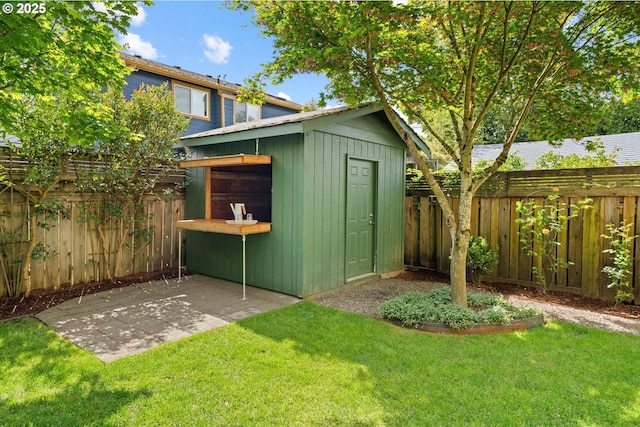 view of shed