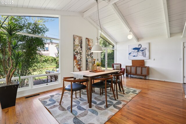 311 NE 130th Pl, Portland, OR 97230 - dining area with hardwood / wood-style floors and wooden ceiling