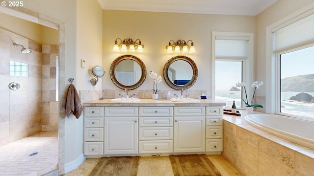 96424 Shorewood Ter, Brookings, OR 97415 - full bath featuring walk in shower, a wealth of natural light, and a sink