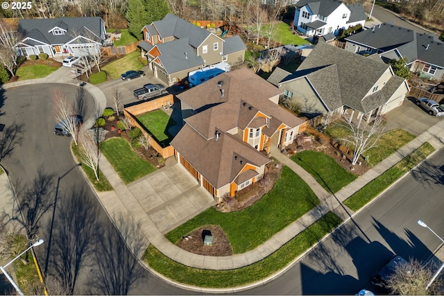 bird's eye view featuring a residential view