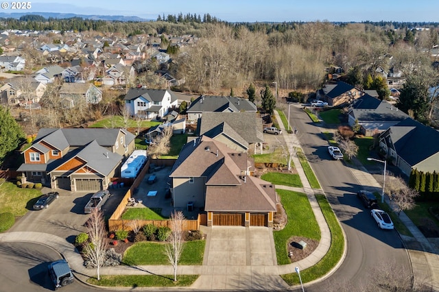 aerial view featuring a residential view