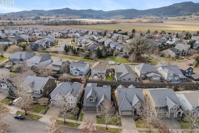 bird's eye view with a mountain view