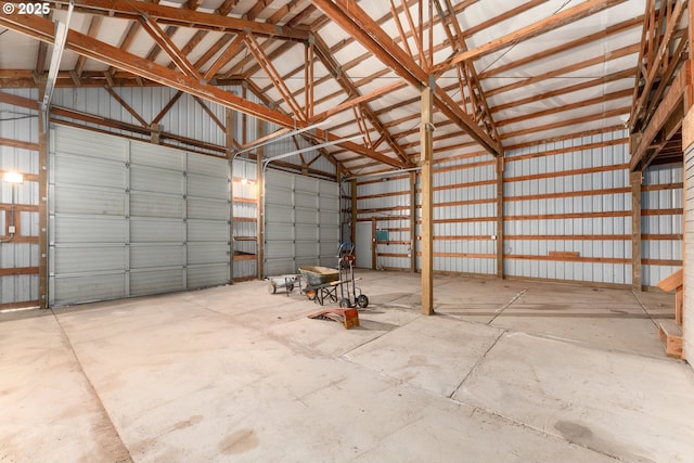 garage featuring metal wall