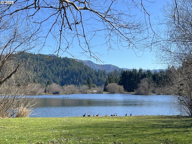 property view of water with a view of trees