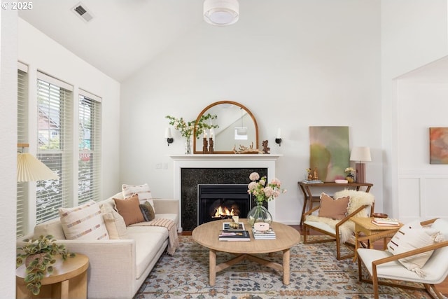 884 NE 73rd Ave, Hillsboro, OR 97124 - living area with a glass covered fireplace and lofted ceiling