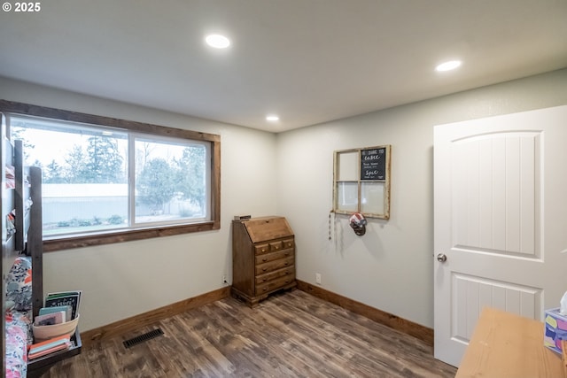 interior space featuring dark wood-type flooring