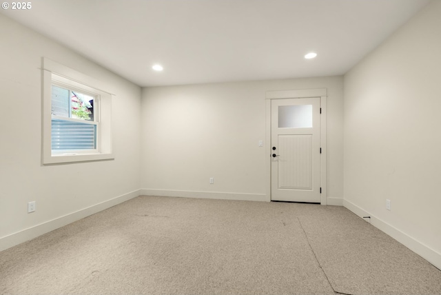 126 SW Grover St, Portland, OR 97239 - unfurnished room with recessed lighting, light colored carpet, and baseboards