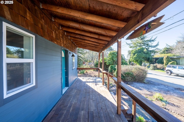 view of wooden deck