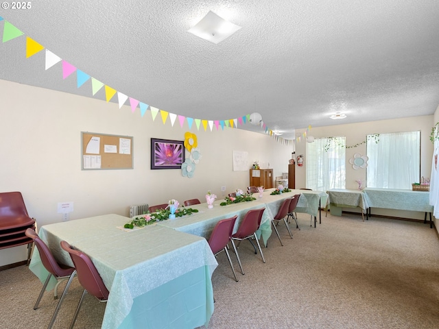 3329 NE 162nd Ave, Portland, OR 97230 - dining room featuring a textured ceiling and carpet flooring