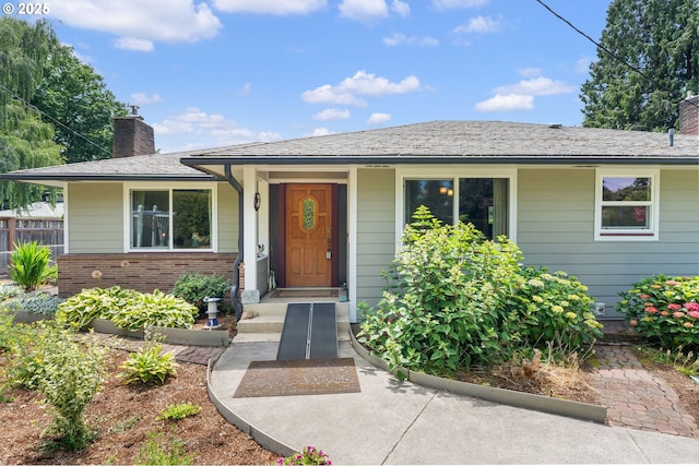 3606 SE Johnson Creek Blvd, Portland, OR 97222 - view of front of home featuring a chimney and brick siding