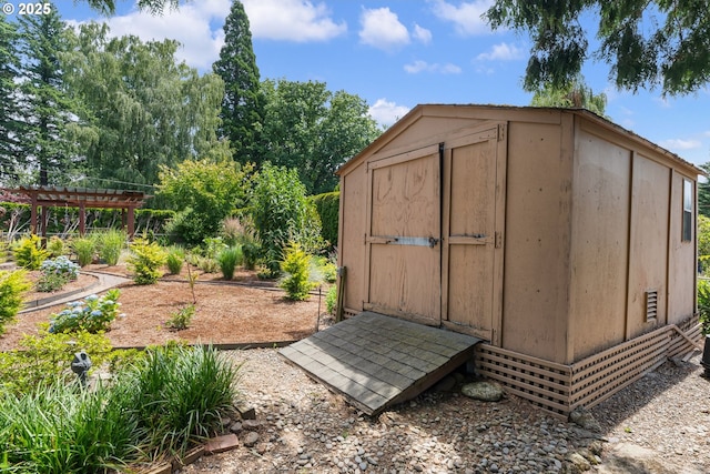 3606 SE Johnson Creek Blvd, Portland, OR 97222 - view of shed with a pergola