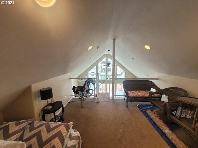 18699 NE Marine Dr Unit C-7, Gresham, OR 97230 - carpeted bedroom with lofted ceiling and recessed lighting
