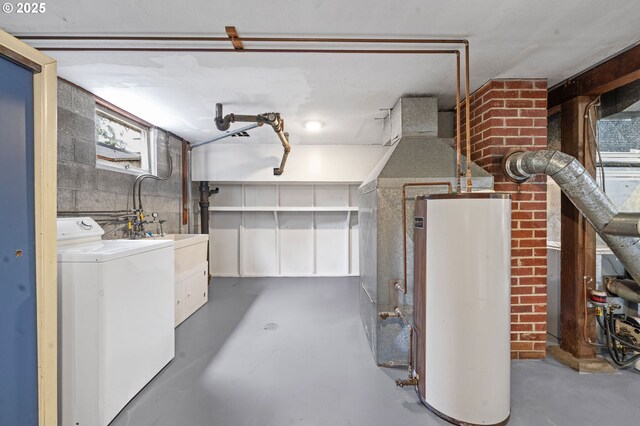 92757 Claremont Rd, Astoria, OR 97103 - basement with washer / clothes dryer and gas water heater