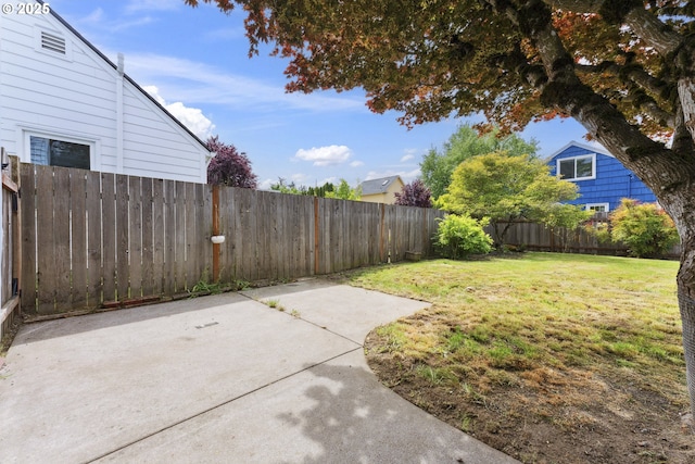 view of yard with a patio