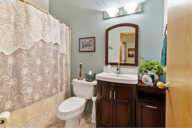 1506 E Heritage Loop, La Center, WA 98629 - bathroom with vanity, tile patterned floors, and curtained shower