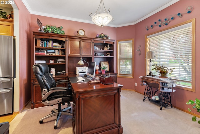 1506 E Heritage Loop, La Center, WA 98629 - office space with plenty of natural light, crown molding, and light carpet