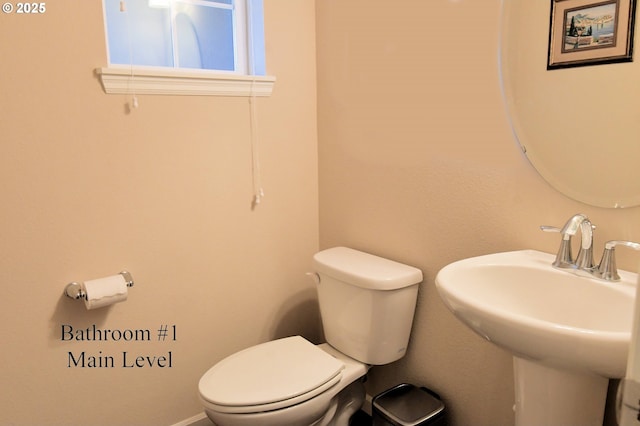 bathroom with toilet and a sink