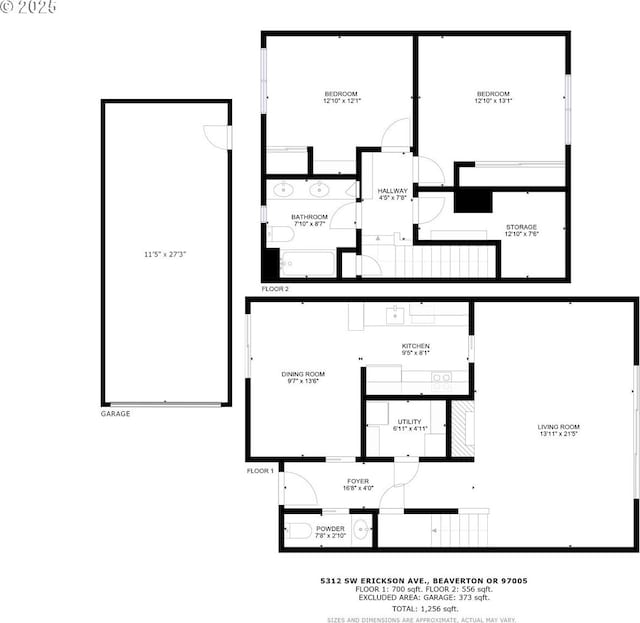 5312 SW Erickson Ave, Beaverton, OR 97005 - view of floor plan / room layout