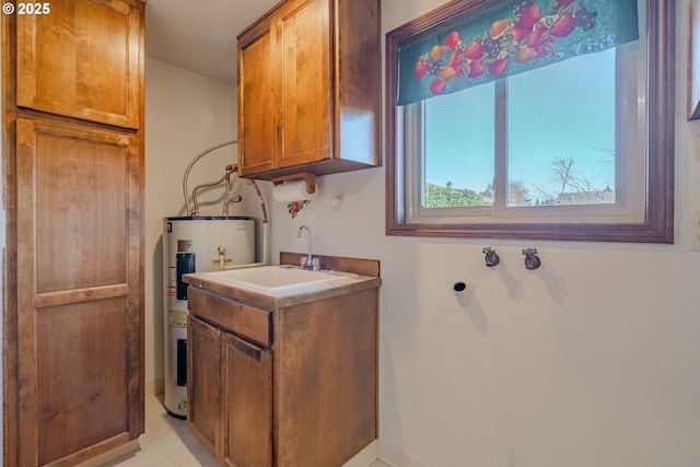 kitchen with water heater and sink