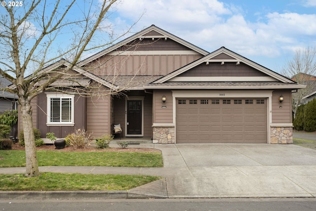 craftsman inspired home featuring a garage