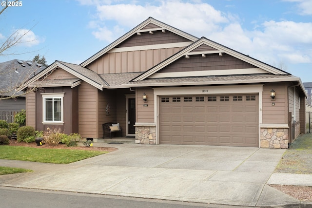 craftsman inspired home featuring a garage