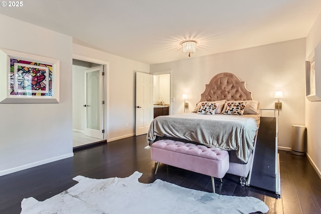 bedroom featuring dark hardwood / wood-style floors