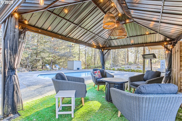 view of patio / terrace with a gazebo