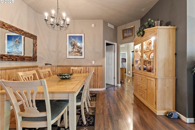 156 Peppermill Rd, Kelso, WA 98626 - dining room with a chandelier, dark wood-type flooring, and baseboards