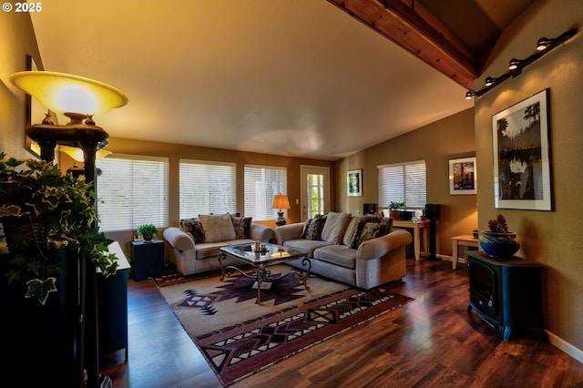 156 Peppermill Rd, Kelso, WA 98626 - living area with plenty of natural light, wood finished floors, a wood stove, and baseboards