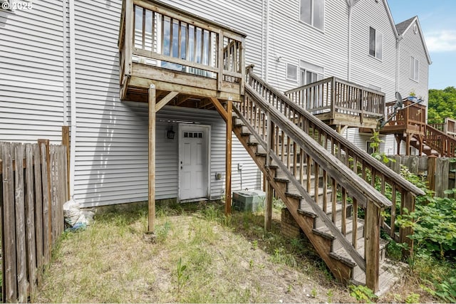 17364 SW Novato Ln, Beaverton, OR 97078 - property entrance with a deck and central AC unit