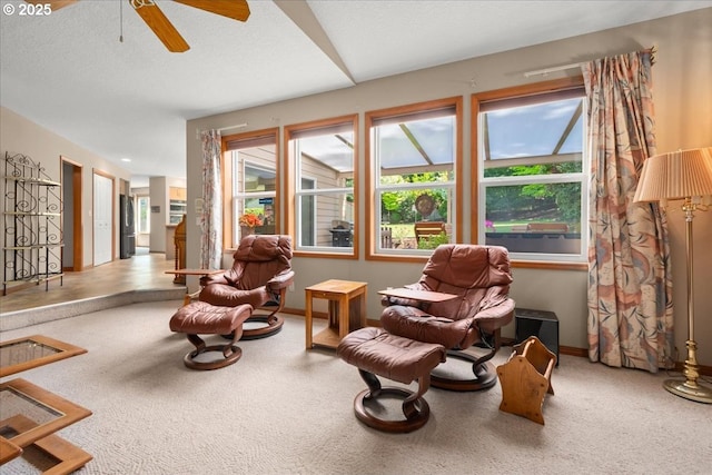 601 NW 110th Way, Vancouver, WA 98685 - living area featuring carpet floors and a ceiling fan