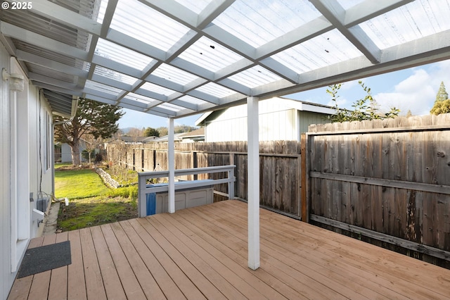 wooden terrace with a pergola