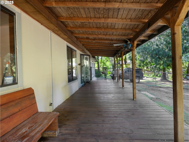 wooden terrace with fence