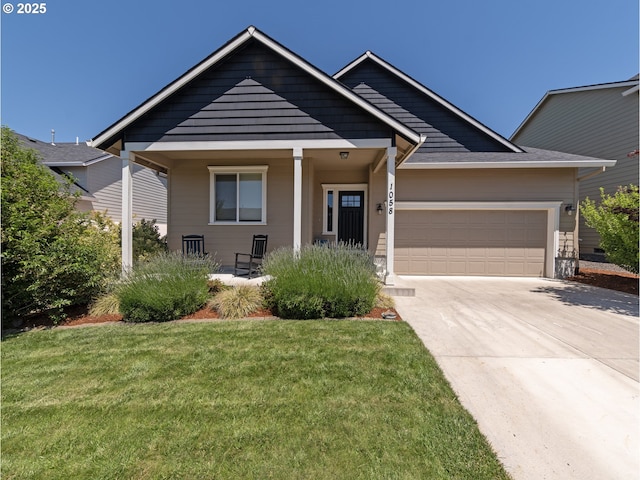 1058 E 16th St, Lafayette, OR 97127 - view of front of home with a garage, a front yard, and driveway