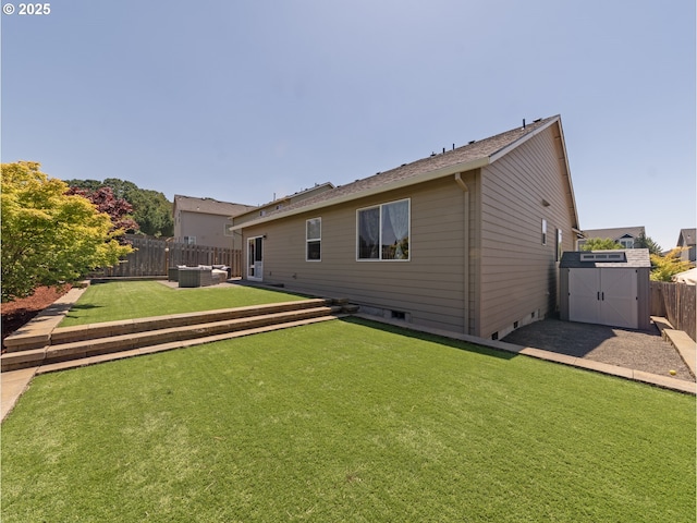 1058 E 16th St, Lafayette, OR 97127 - back of property with a storage shed and a fenced backyard