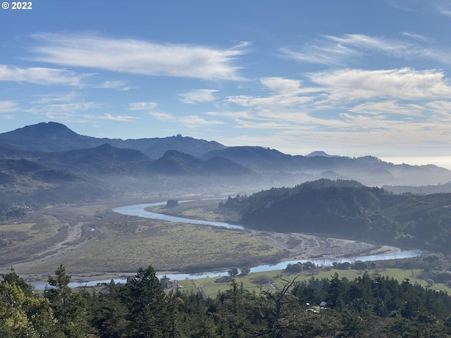 property view of mountains featuring a water view