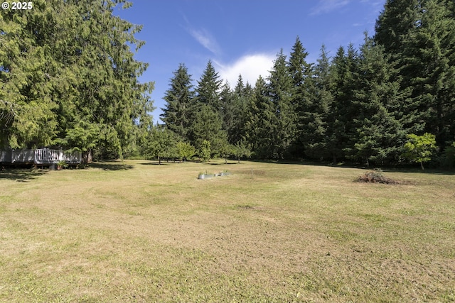 21161 S Upper Highland Rd, Beavercreek, OR 97004 - view of green lawn with a deck