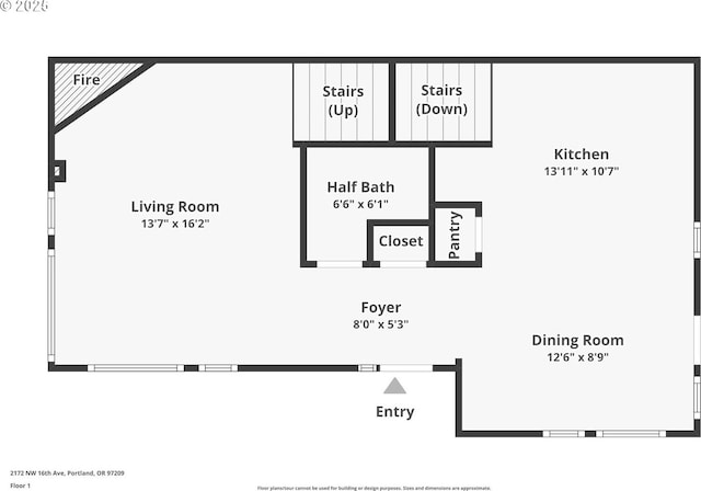 2172 NW 16th Ave, Portland, OR 97209 - room layout