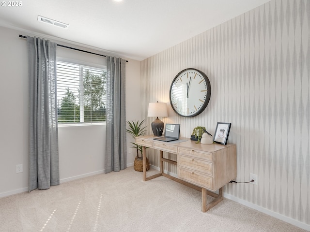 10386 NE 46th St, Vancouver, WA 98682 - office featuring baseboards, carpet flooring, and wallpapered walls