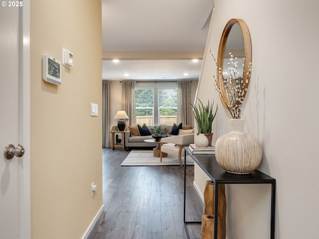 10386 NE 46th St, Vancouver, WA 98682 - hallway featuring dark wood finished floors and recessed lighting