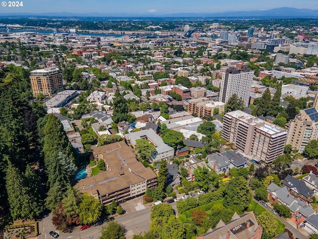 drone / aerial view with a view of city