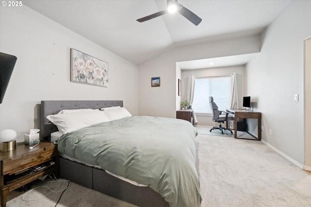 1686 NE 27th Ter, Gresham, OR 97030 - carpeted bedroom with vaulted ceiling, a desk, and a ceiling fan
