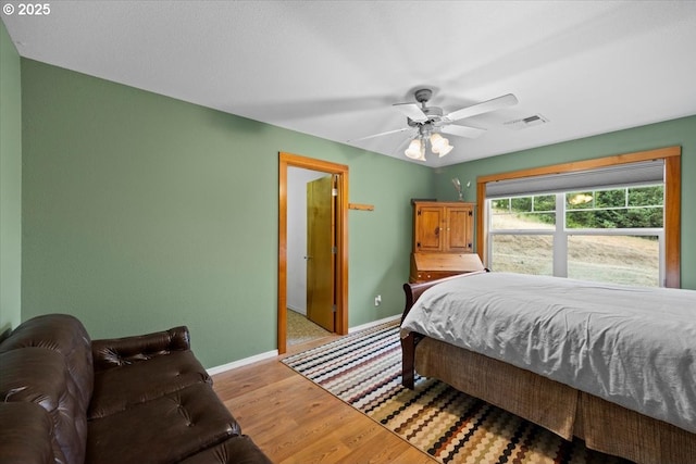 106 Green Valley Rd, Oakland, OR 97462 - bedroom featuring light wood-style floors and a ceiling fan