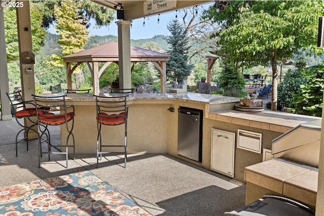 106 Green Valley Rd, Oakland, OR 97462 - view of patio featuring a gazebo and an outdoor kitchen