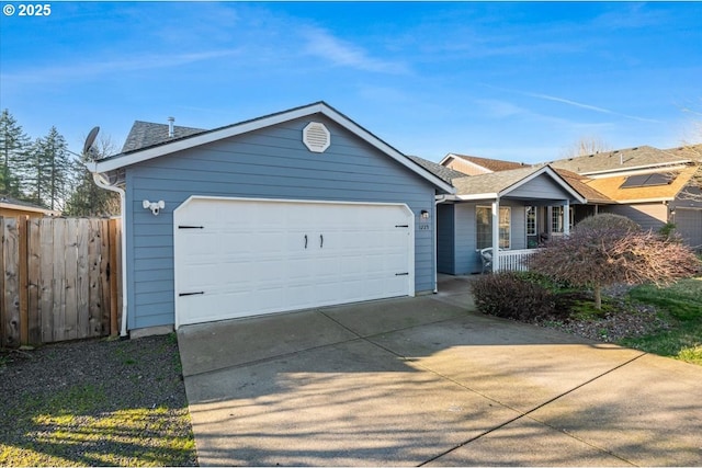 ranch-style home with a garage