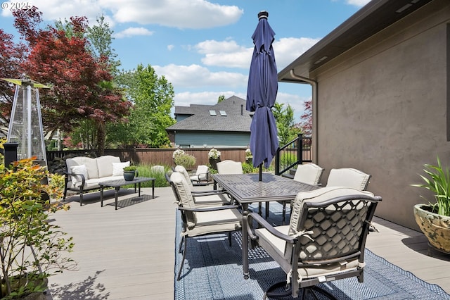 4706 NE 137th St, Vancouver, WA 98686 - fenced backyard featuring outdoor lounge area, outdoor dining area, and a wooden deck