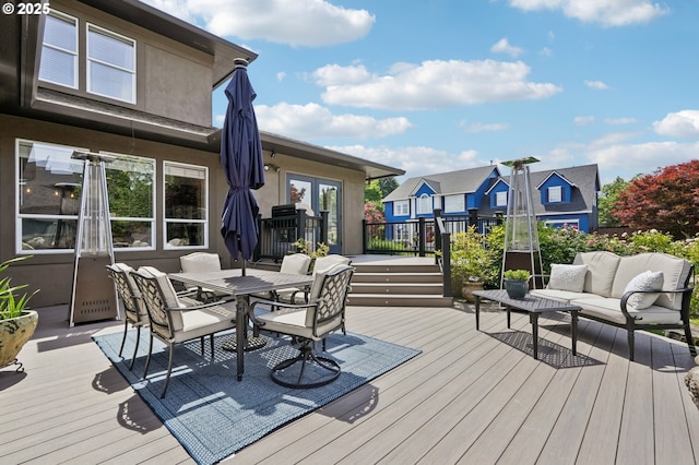 4706 NE 137th St, Vancouver, WA 98686 - deck with an outdoor living space, outdoor dining space, and a residential view